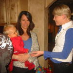 max is given the hand-around treatment