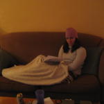 kt on the sofa after latest clarkson pipeburst